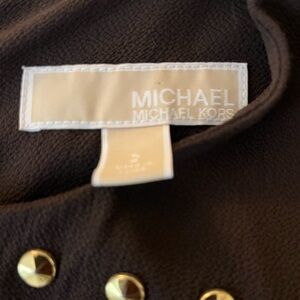 MICHAEL Michael Kors Studded Brown Ruffle-trim Sleeveless Flounce Dress Sz 2